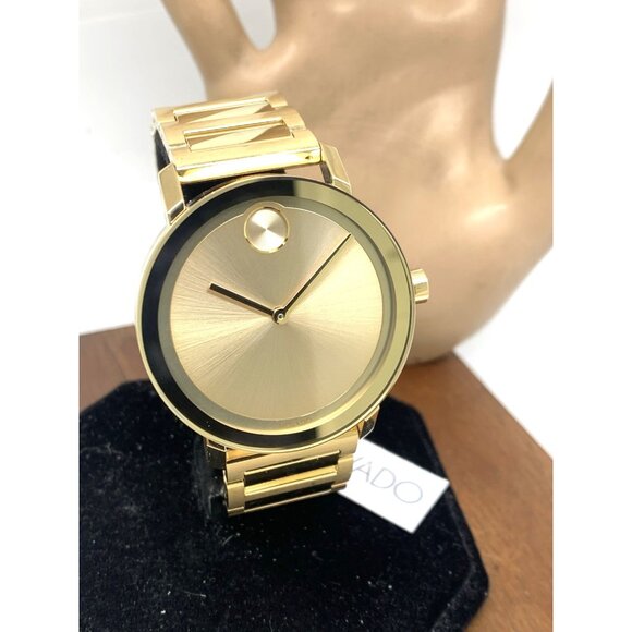 Movado Men's Watch 3600508 Bold Swiss Quartz Gold Tone Stainless Steel 40mm - Picture 13 of 14